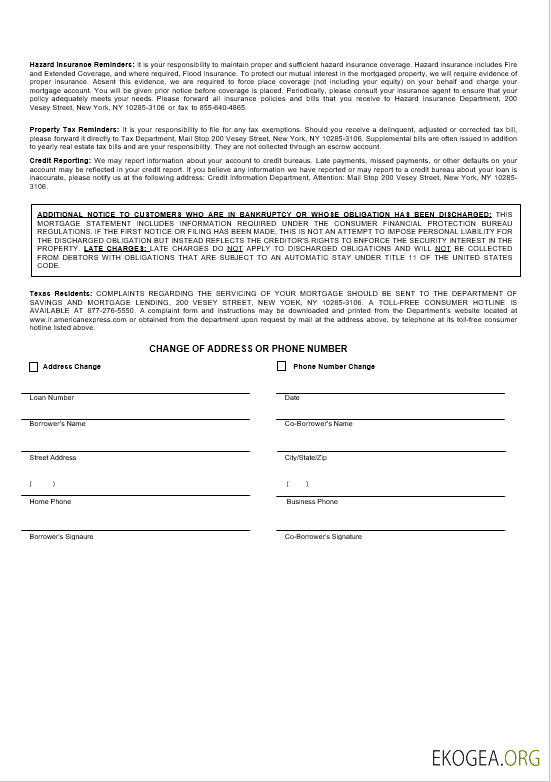 États , Unis New York American Express Blue Bank Relevé hypothécaire aux formats Word et PDF 3